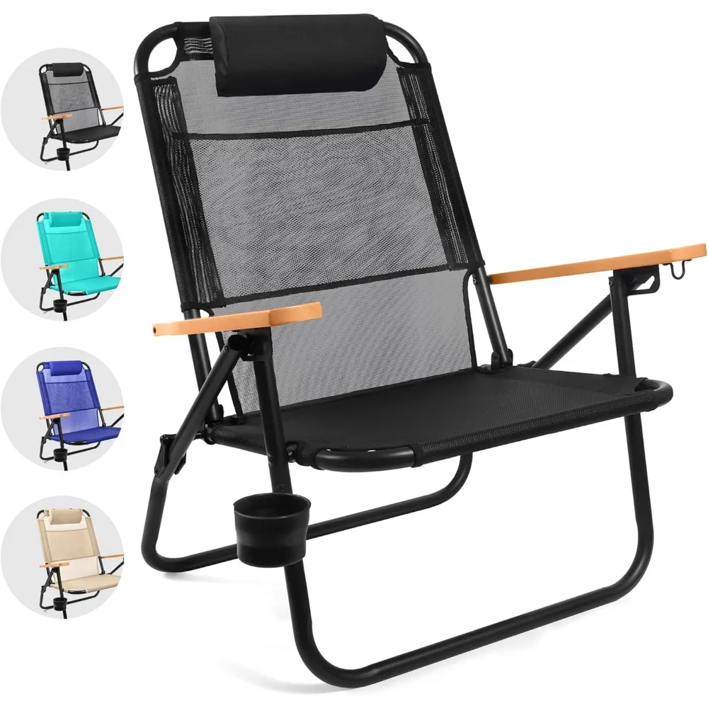 Beach Chair - Premium Backpack Beach Chair for Adults- Foldable and Reclining