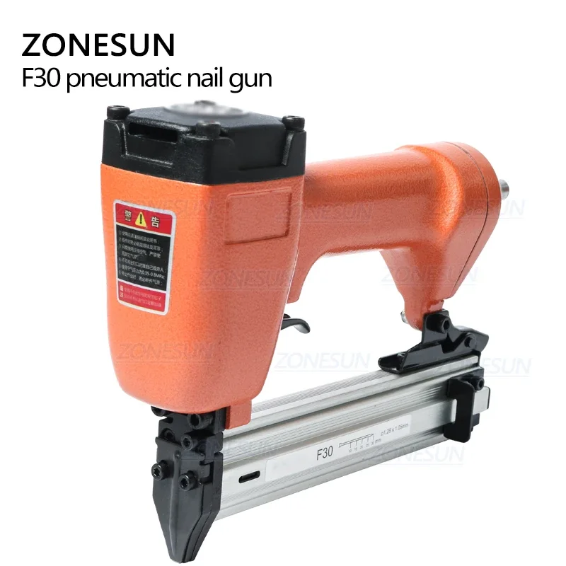 ZONESUN F30 Carpenter Pneumatic Nail Gun Woodworking Air Stapler Nails Home DIY Carpentry Decoration