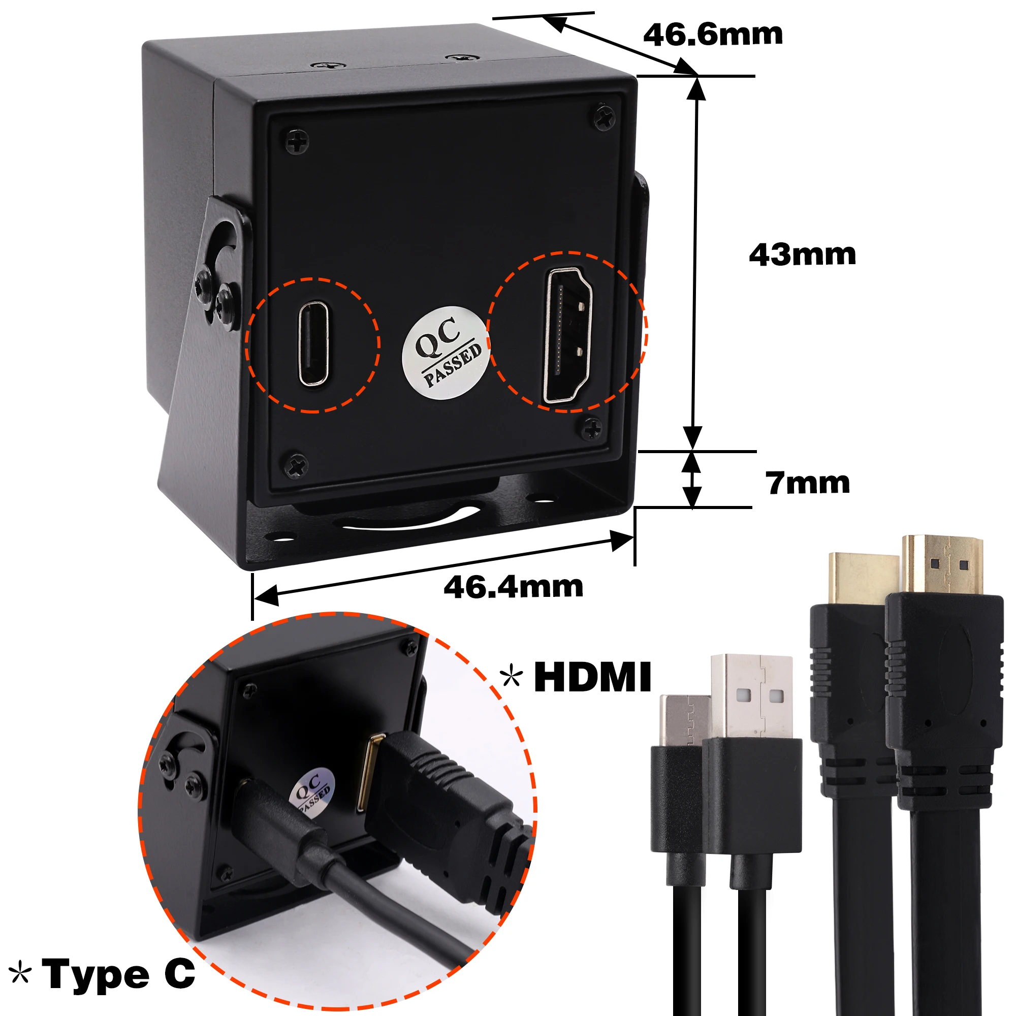 Camera case mini aluminum camera house USB camera casing.