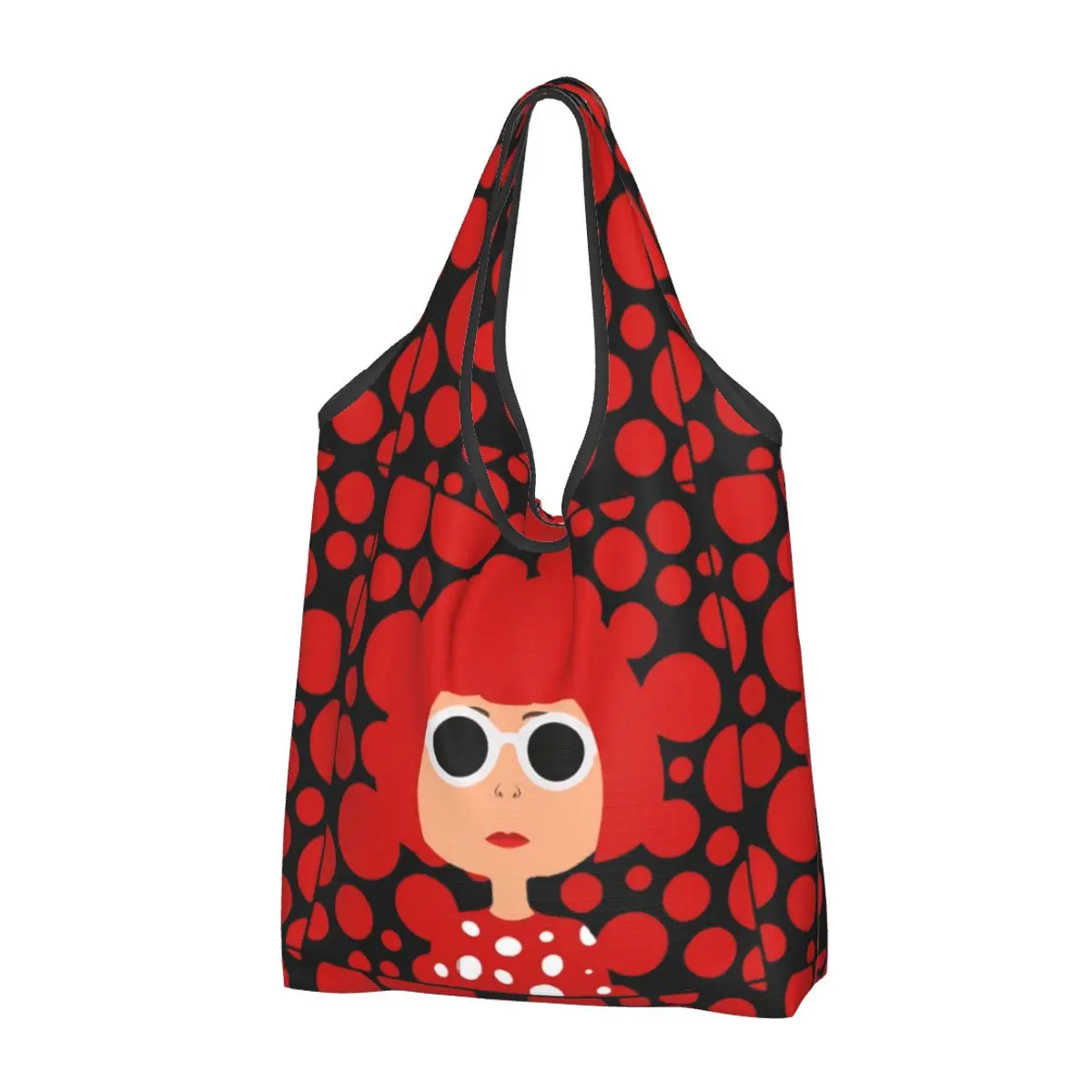 Riutilizzabile Yayoi Kusama Borsa Della Spesa Per Artisti Giapponesi Borse Per La Spesa Lavabili In Lavatrice Pieghevoli Borsa Per La Spesa Extra Larg