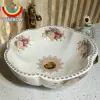 MAEBOW Artistic Sink Europe Style Handmade Flower Shape Ceramic Countertop Bathroom Wash Basin Bathroom Sink 1