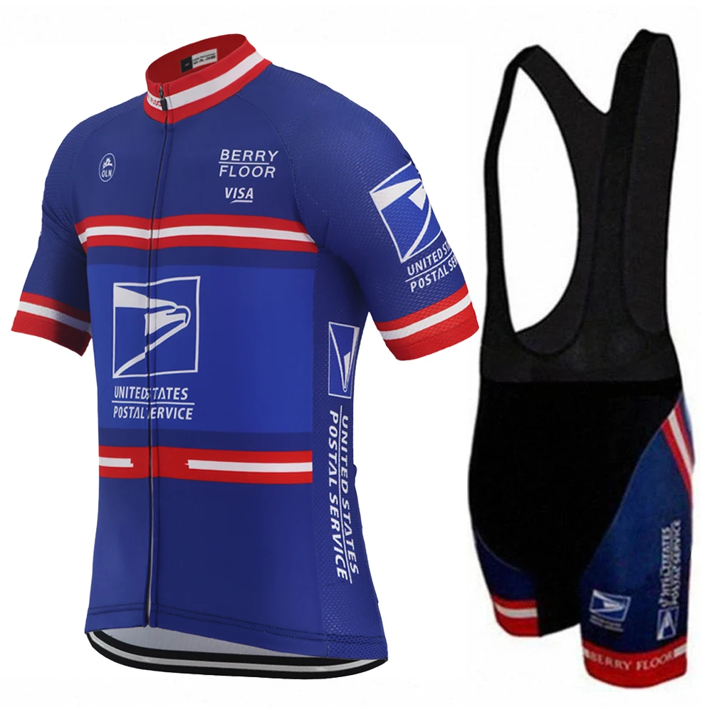 Vintage United States Postal Service Cycling Jersey Sets Short Sleeve