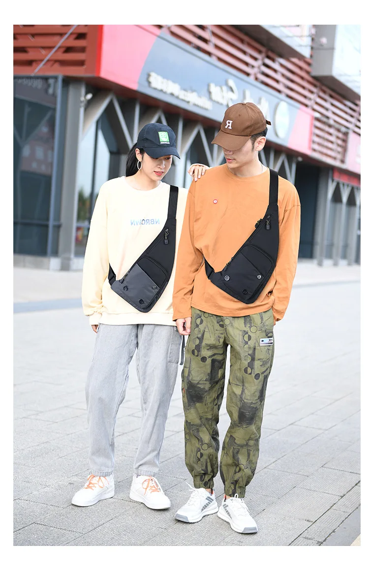 Men‘s New Trendy Casual Shoulder Bag Leisure Travel Sports Outdoor Pack Messenger Crossbody Sling Chest Bag Pack for Male Female
