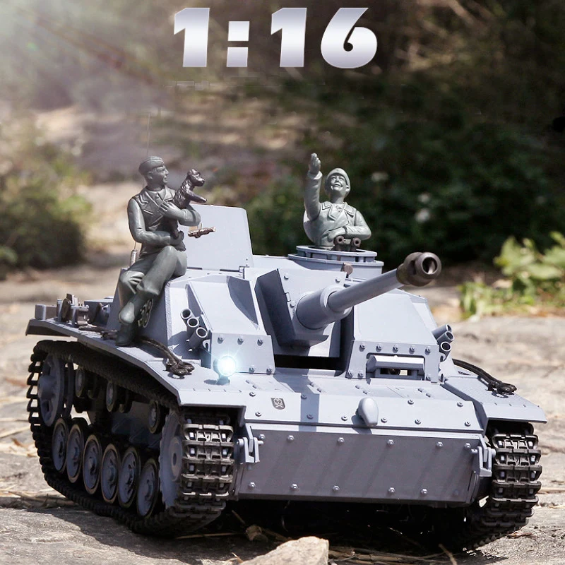 Henglong 3868 German Stug III  (F8 Type) Anti tank Vehicle Remote Control Tank Electric Assault Gun 1:16 Rc Tank Model Toys 3