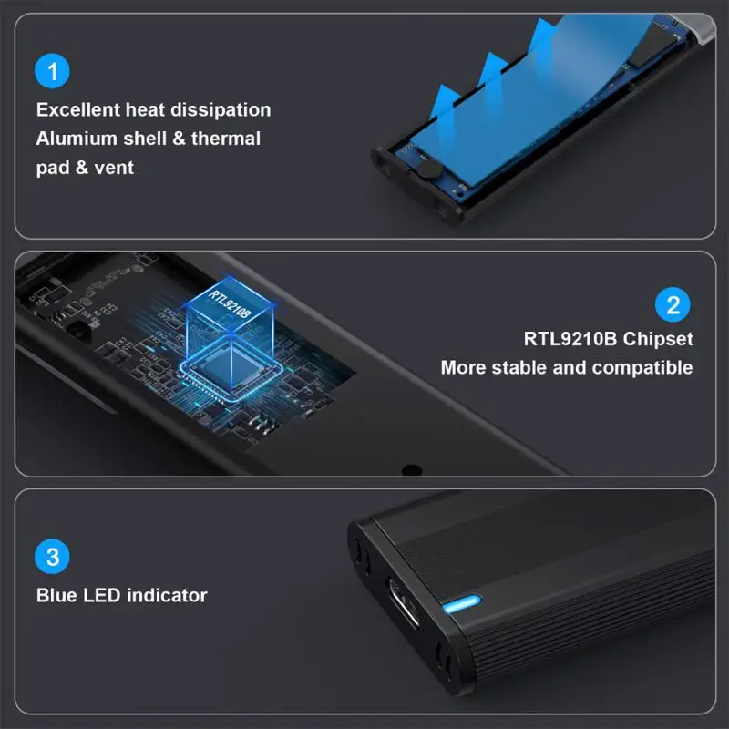 NVME SATA   3.1 SSD , NVME PCIE NGFF SATA SSD ũ ڽ, M.2 SSD ̽, 10Gbps M2