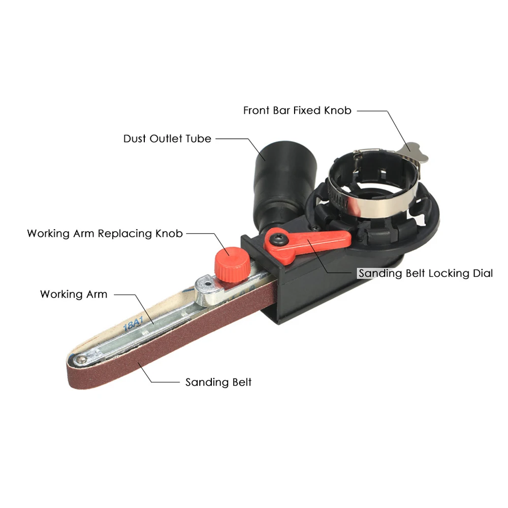 Multifunction Mini DIY Sanding Belt Adapter Bandfile  Sander for 115mm 4.5-inch and 125mm 5-inch Electric Angle Grinding Machine 2