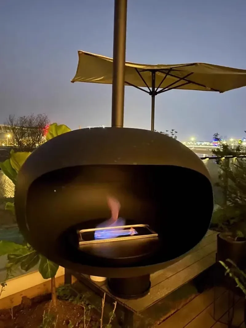 Modern Suspended Heating Decoration Real Fire Fireplace Hanging Indoor Heaters Ceiling Mounted Suspended Bio Alcohol Fireplace