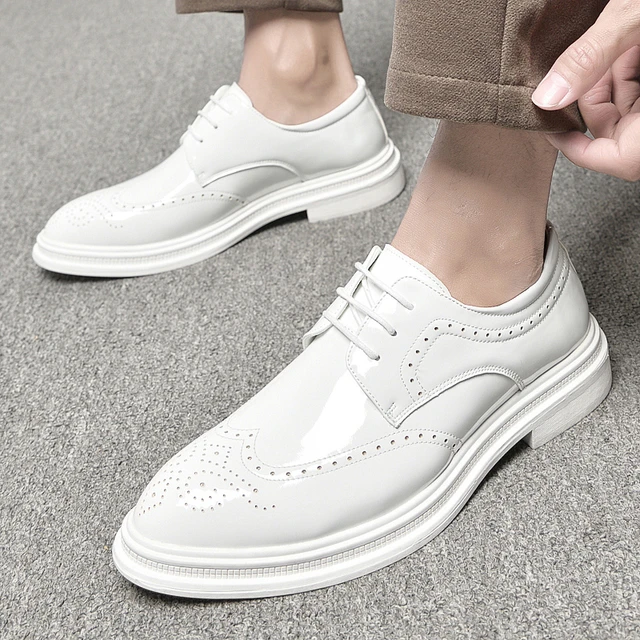 Leather Dress Loafers Brogues Shoes  Mens White Designer Dress Shoes -  Italian - Aliexpress