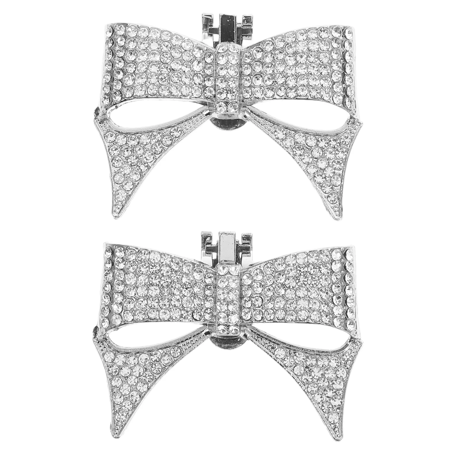 Silver Rhinestone Bowknot Shoe Flowers Reusable Decor Accessories for Party Wedding Festival Shoes Supply Bow knot Charm 5