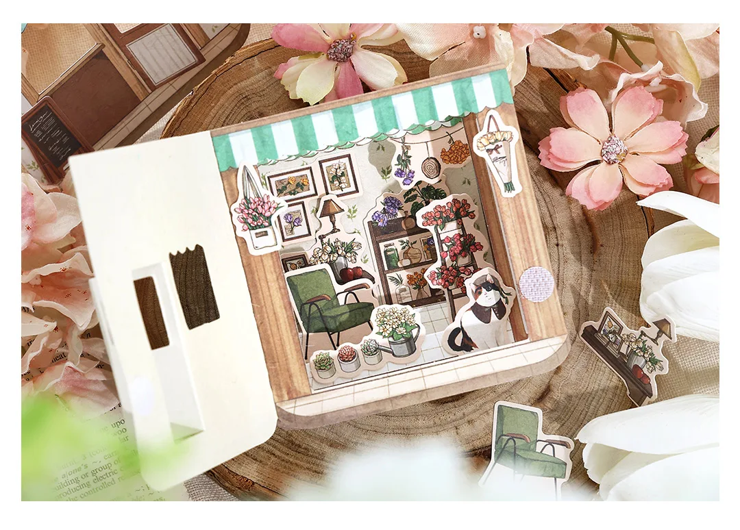 Mr. Paper Open a Shop Material Pack 25 Sheets - 3D Composite Cottage Materials, Journal Store Diorama, Creative Decor Supplies
