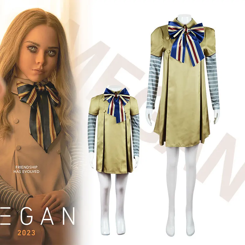 

Horror Movies M3GAN Cosplay Costume AI Doll Robots Dress Top Socks Bowknot M3GAN Full Sets Halloween Outfits Clothes Women Girls