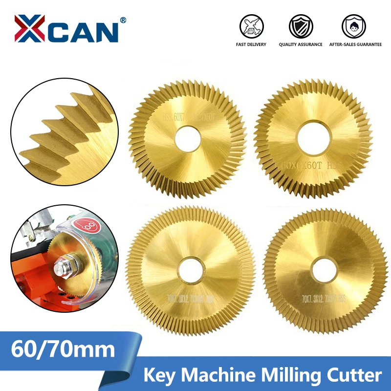 XCAN Key Machine Saw Blade Double Side HSS Key Cutter Milling Cutter Copy Keys Duplicate Machine 60/70mm 60 80 100 Teeth