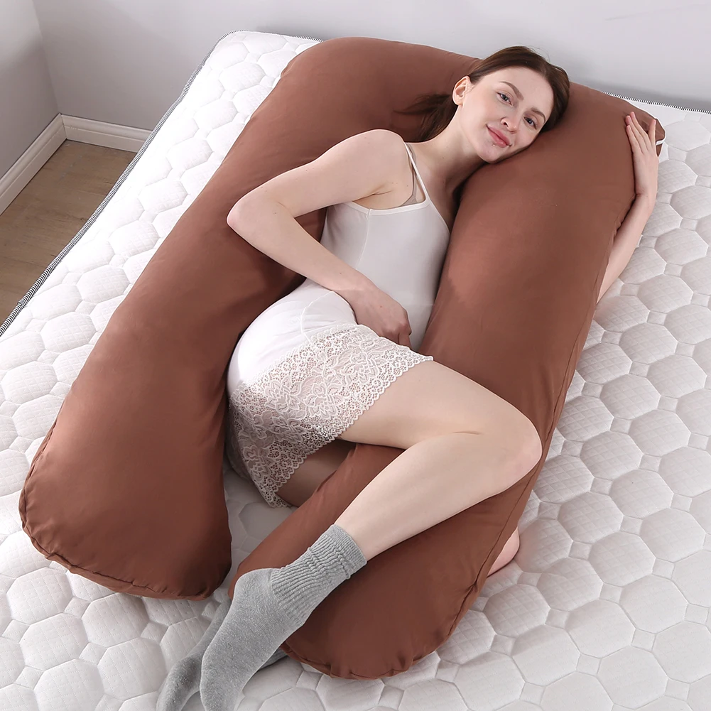 Maternity Pillow Case Pure Cotton Cover Multifunction U-shape for Pregnant Women