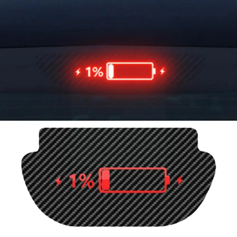 

For Tesla Model Y Car High Mounted Brake Lamp Carbon Brake Emblem Top Projection Decal Soft Car Tail PVC Board Stickers Lig G5T1