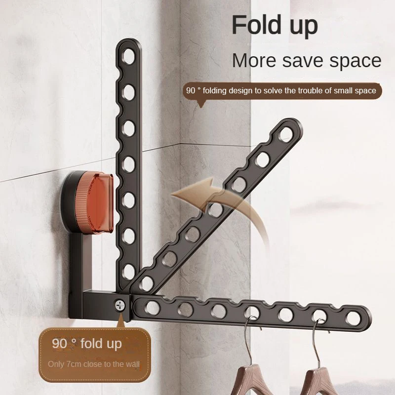 Clothes Drying Rack Adjustable Angle Clothes Hanger Wall-mounted Coat Dryer Collapsible Clothing Organizer Large Loading-bearing