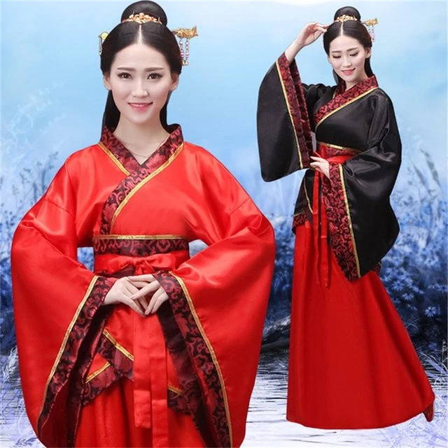 Chinese Traditional Hanfu Red Couple Costume Chinese Folk Dance Costume 4XL