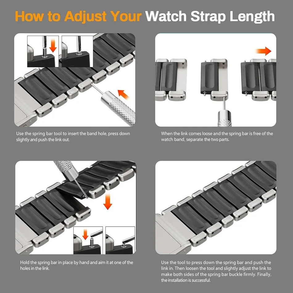 Elegant Titanium Magnetic Band with Silicone Strap