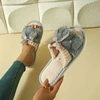 Autumn Winter Women Fashion Indoor Plush Bow Slippers Females New Lovely Bowknot Slides Men Home Cute Warm Fluffy Light Sandals 6