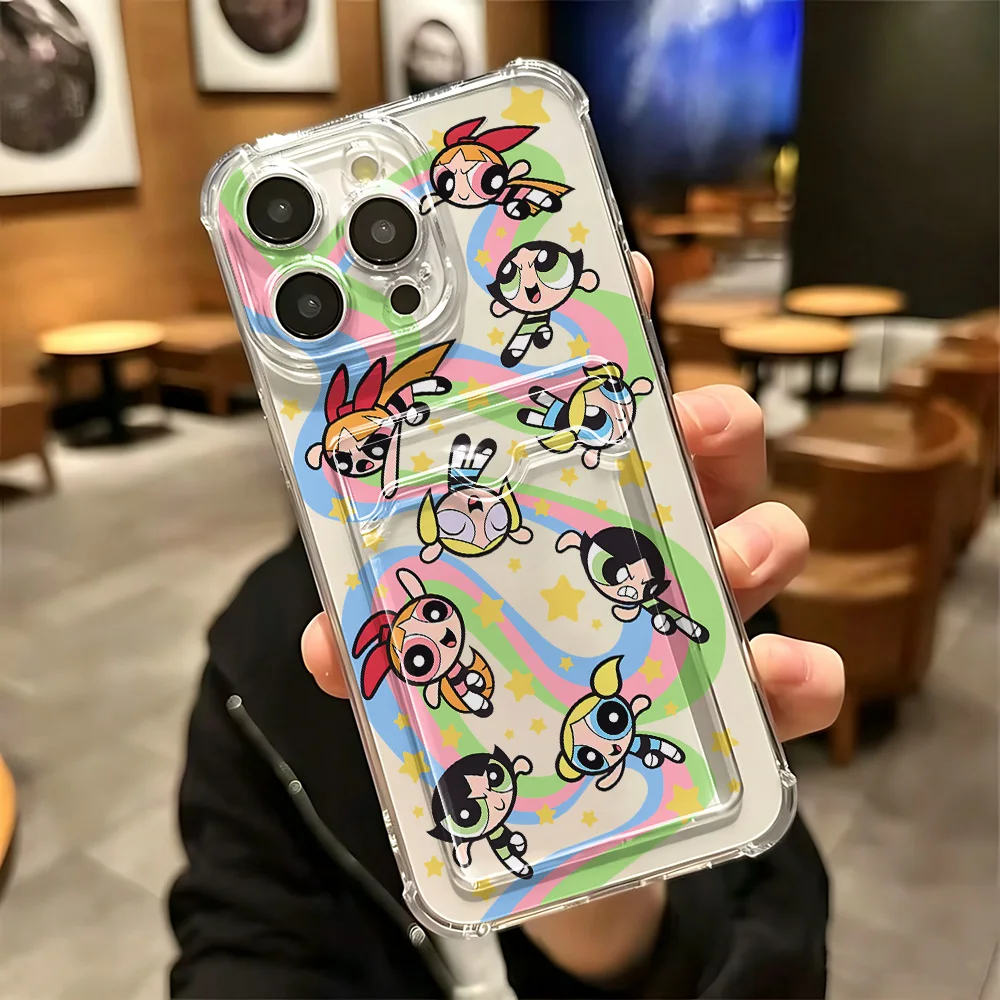 Adorable Powerpuff Girls Card Holder Phone Case