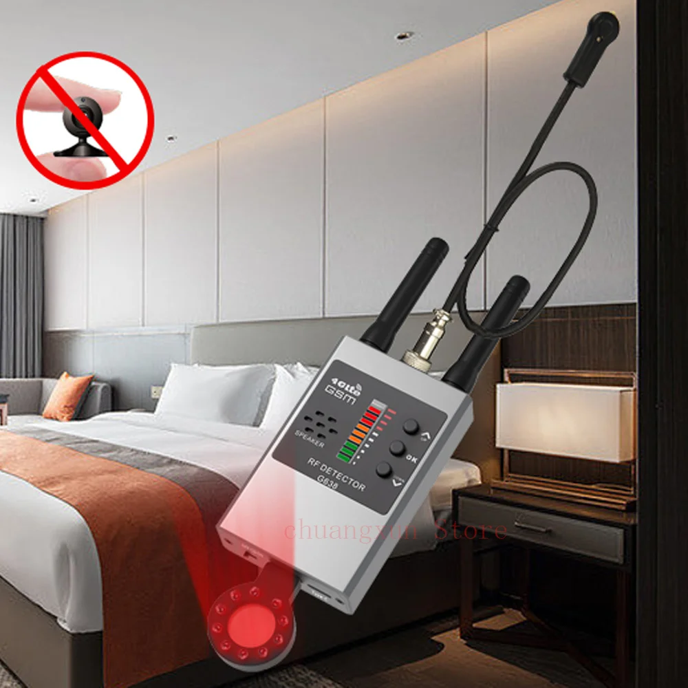 Wireless RF Signal Detector Anti Wiretapping Mini GPS Camera Finder Tracker Hotel Anti Candid Camera Bug Scanner Security