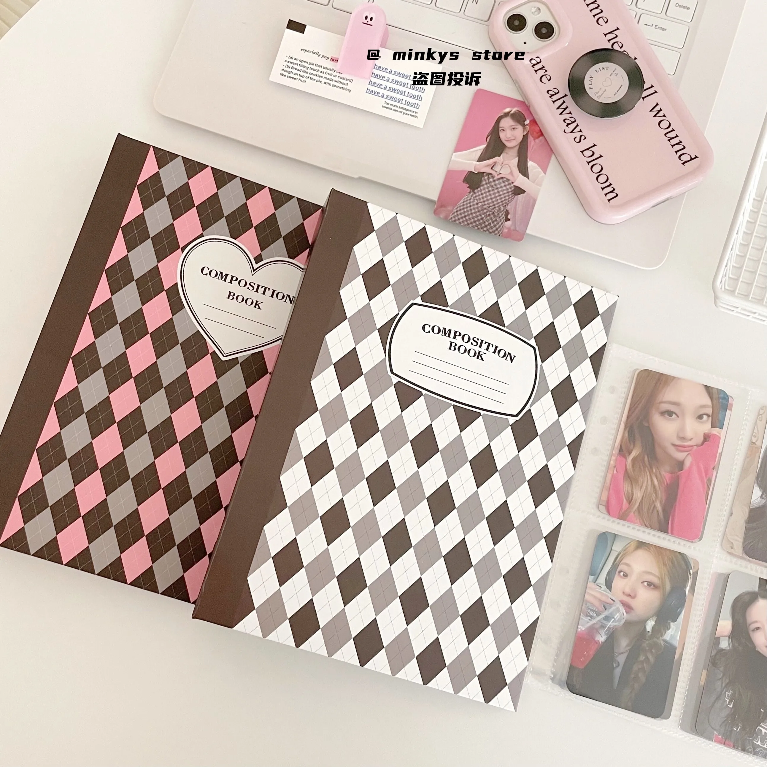 Kawaii Composition Book Marble A5 Binder Kpop idol Photocard