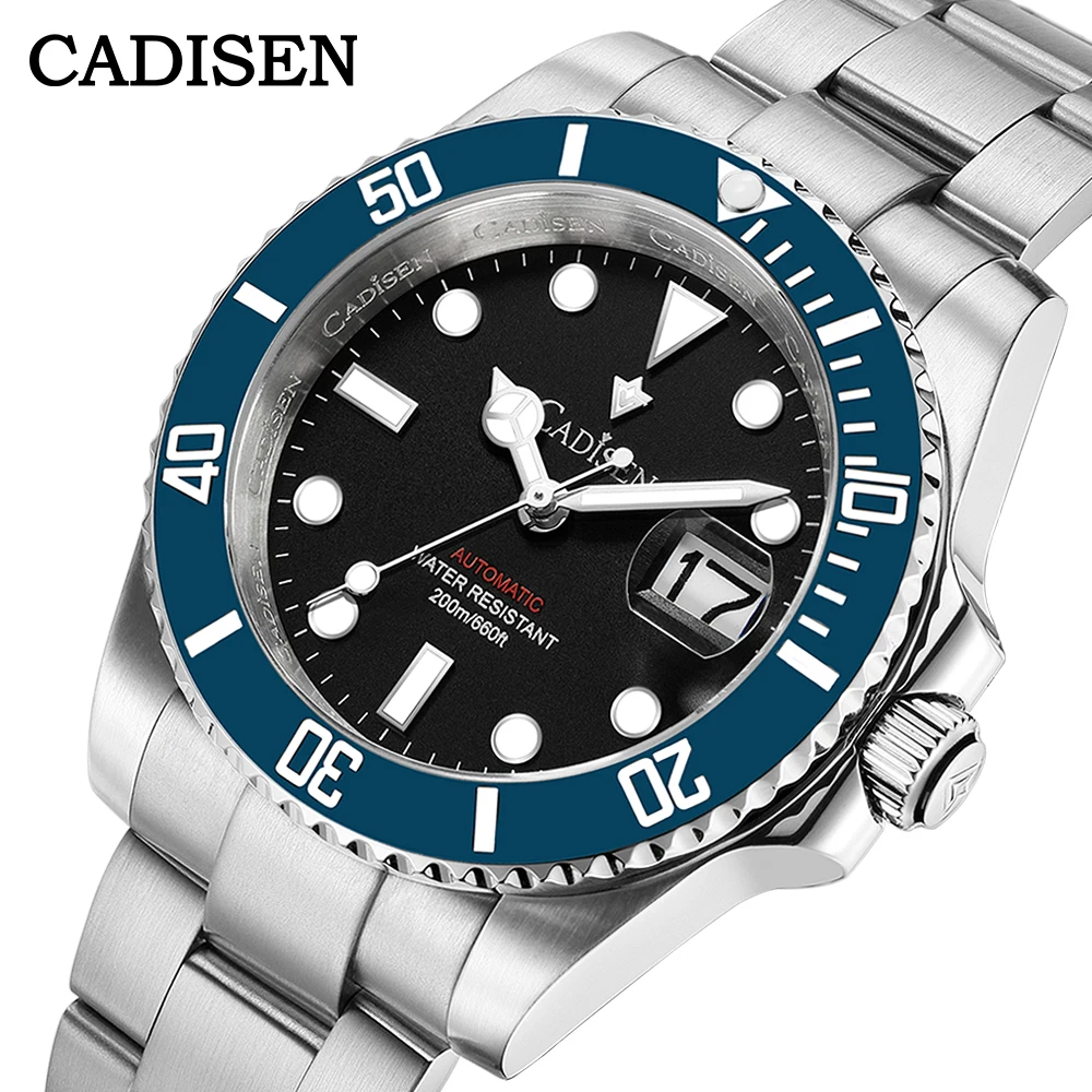 CADISEN New Men's Mechanical Watch Imported Movement Leisure Waterproof Night Fluorescent 38mm Small Size Mechanical Watch Calendar Display 並行輸入品 CADISEN C8237 Men\u0027s Watches Mechanical Watch Automatic NH35A