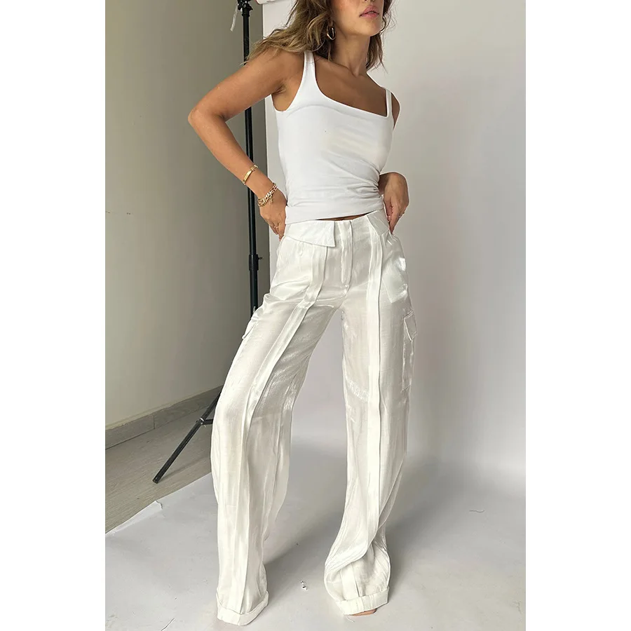 Women's fashion casual party pants INS loose luminous lace-up multicolor holiday sweatpants pants