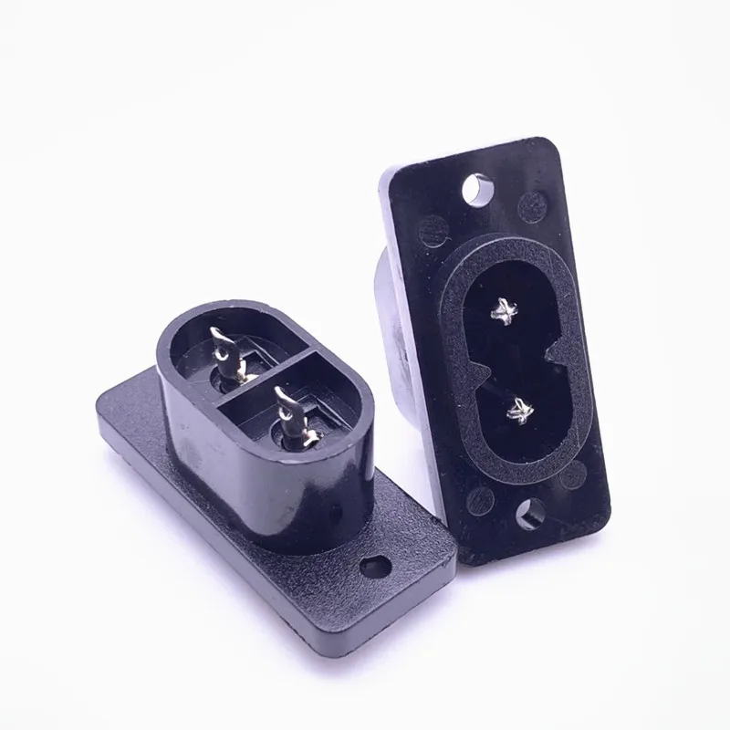 Sourcing Map 10uds AC 250V 2.5A IEC320 C7 Macho Conector Panel Montaje Alimentación Entrada Zócalo