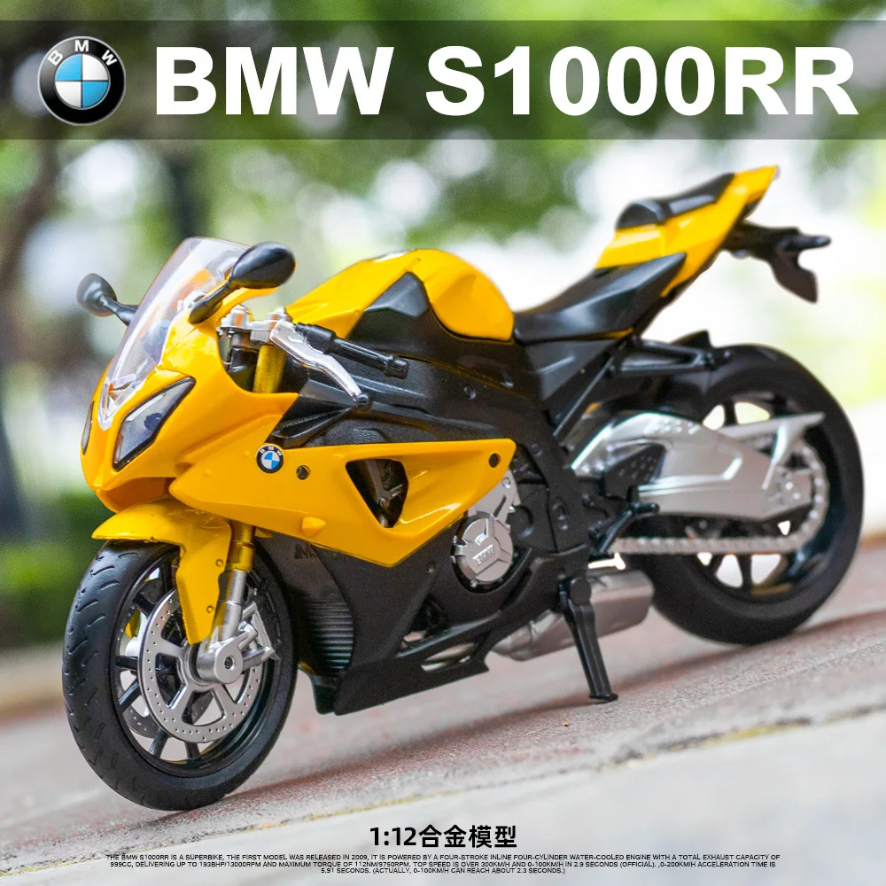 1:12 BMW S1000RR Die Cast Motorcycle Model Toy Vehicle Collection Autobike Shork-Absorber Off Road Autocycle Toys Car 3