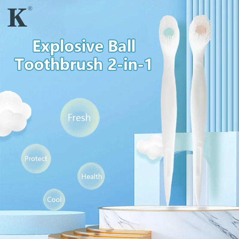 

20pcs Double-Headed Toothbrush Soft Bristles Portable Disposable Toothbrush Silicone Toothbrush Oral Hygiene Cleaning Tools