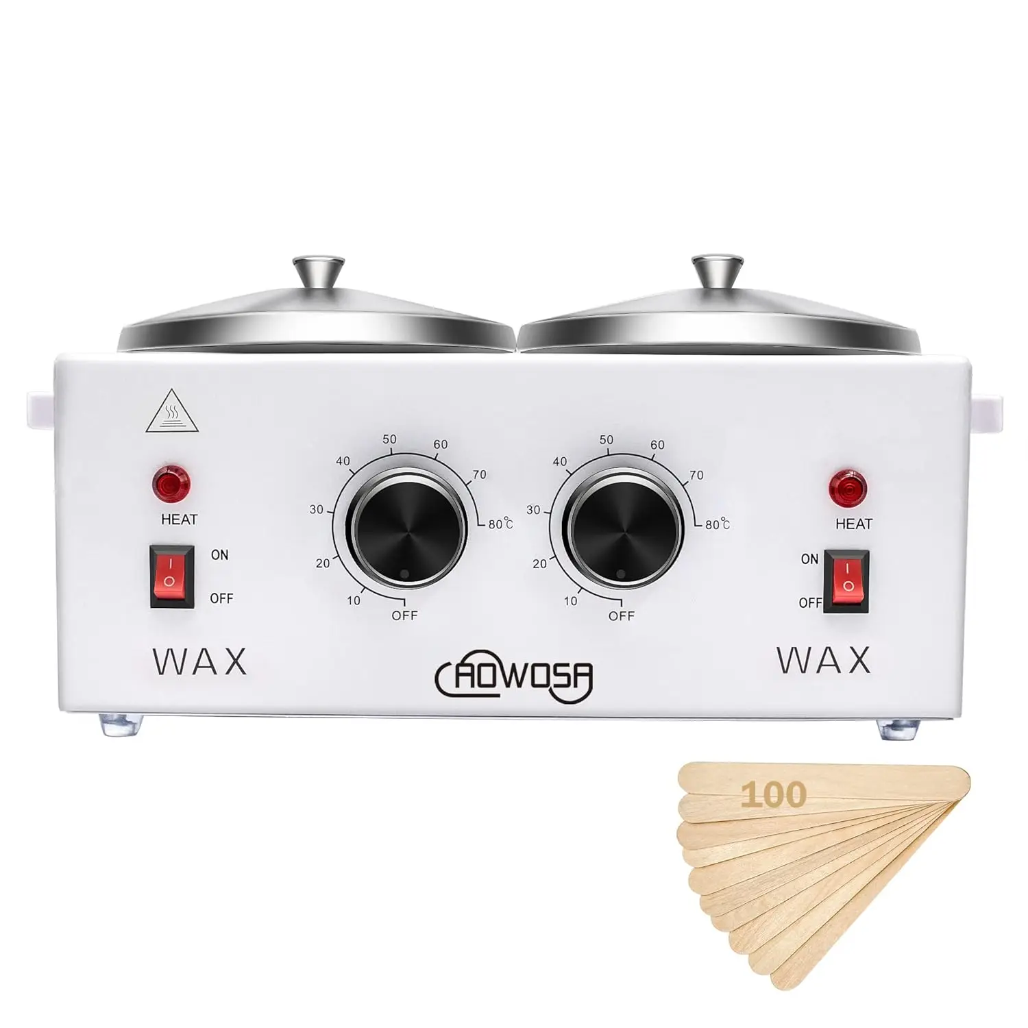 Electric Wax Heater Machine for Hair Removal, Dual Wax Pot Paraffin Facial Skin Body SPA Salon