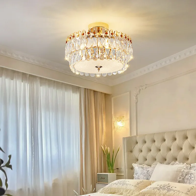 French Light Luxury Crystal Chandeliers For Living Room Bedroom Restaurant Lighting