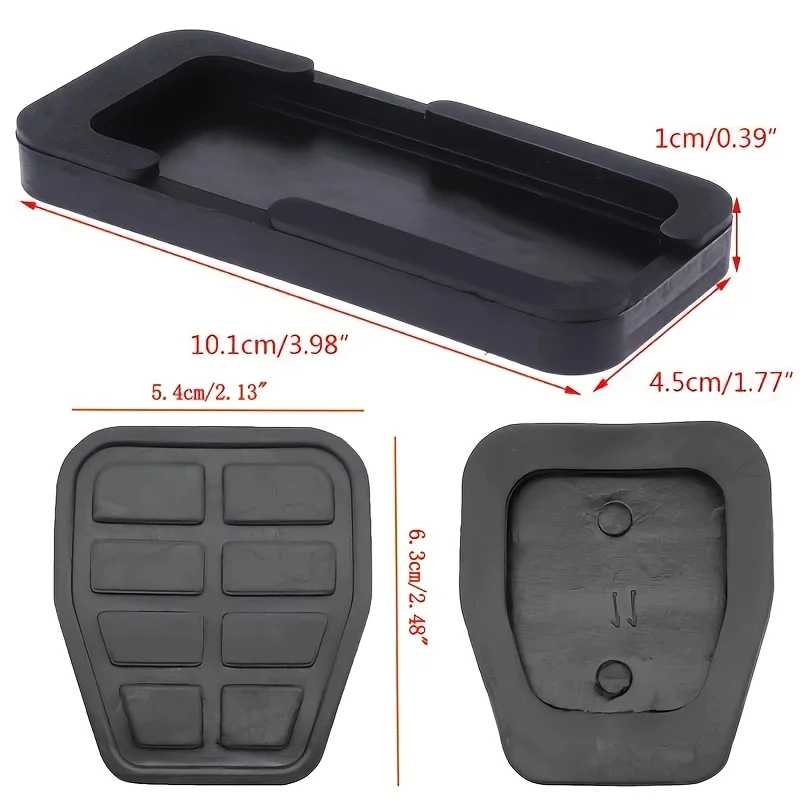 Set di 3 Tappetini per Pedali Auto, Antiscivolo e Resistenti all'Usura, per Frizione, Acceleratore e Freno, Copri Pedali in Gomma per Camion - Image 6