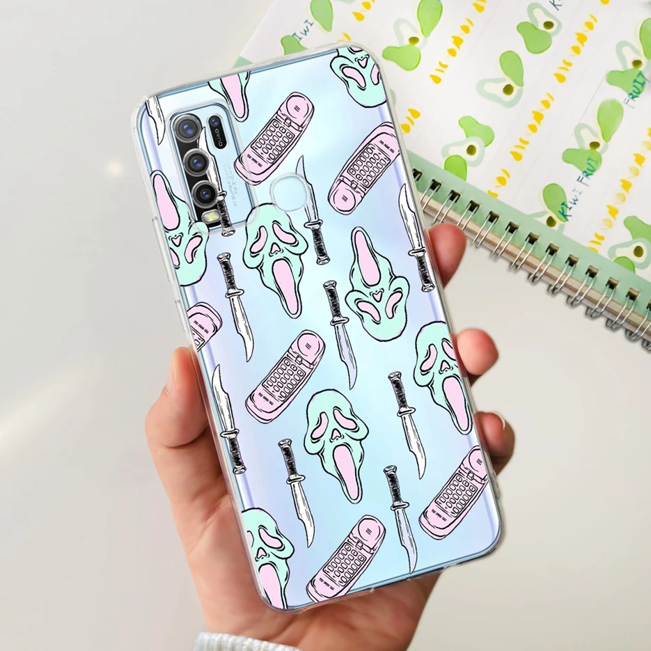Fashionable Painted Clear Silicone Soft TPU Phone Case Cover
