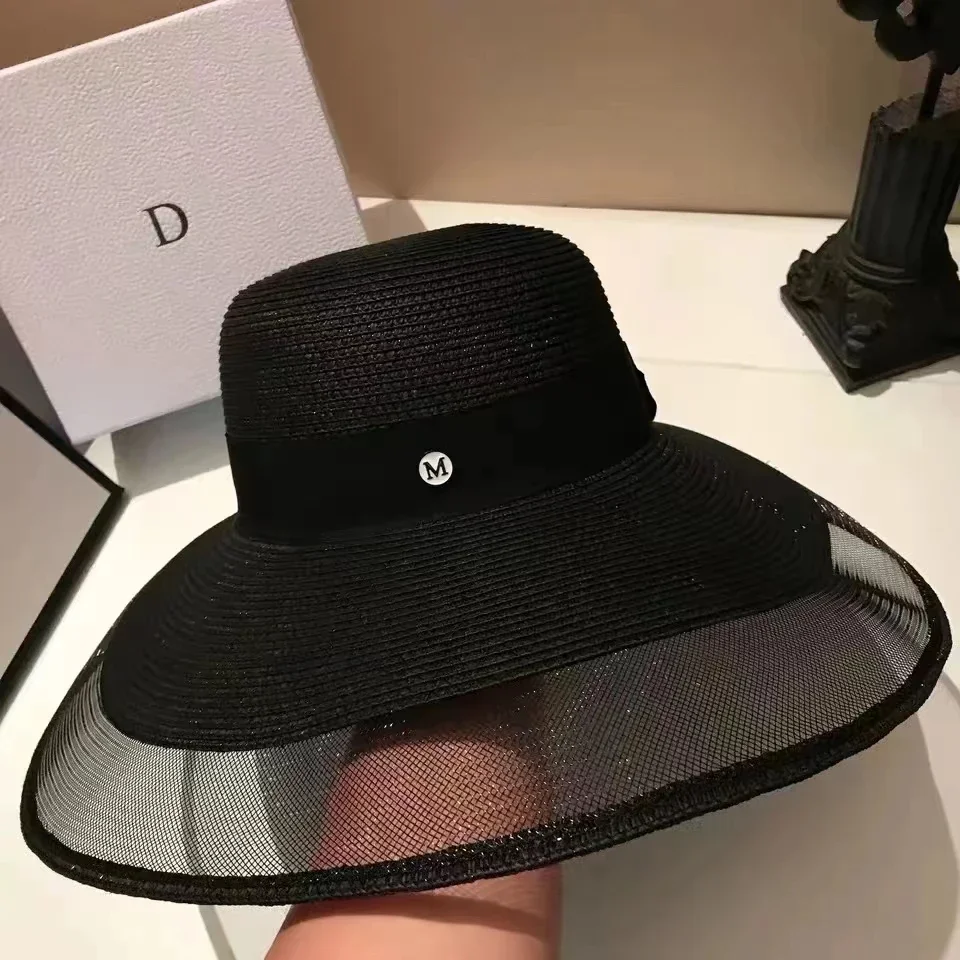 Women's UPF 50+ Foldable Straw Sun Hat - Wide Brim UV Protection Beach Bucket Panama Hat, Lightweight & Mesh Design_voghion.com