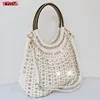 2025 Luxury Fashion Diamonds Women Handbags Genuine Leather Shoulder Bag Female White Rhinestone Messenger Crossbody Tote Bags 1