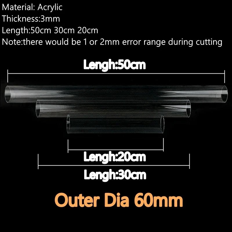 High-Quality Transparent Acrylic Tube - Multi-Purpose Plexiglass Pipe, Various Lengths