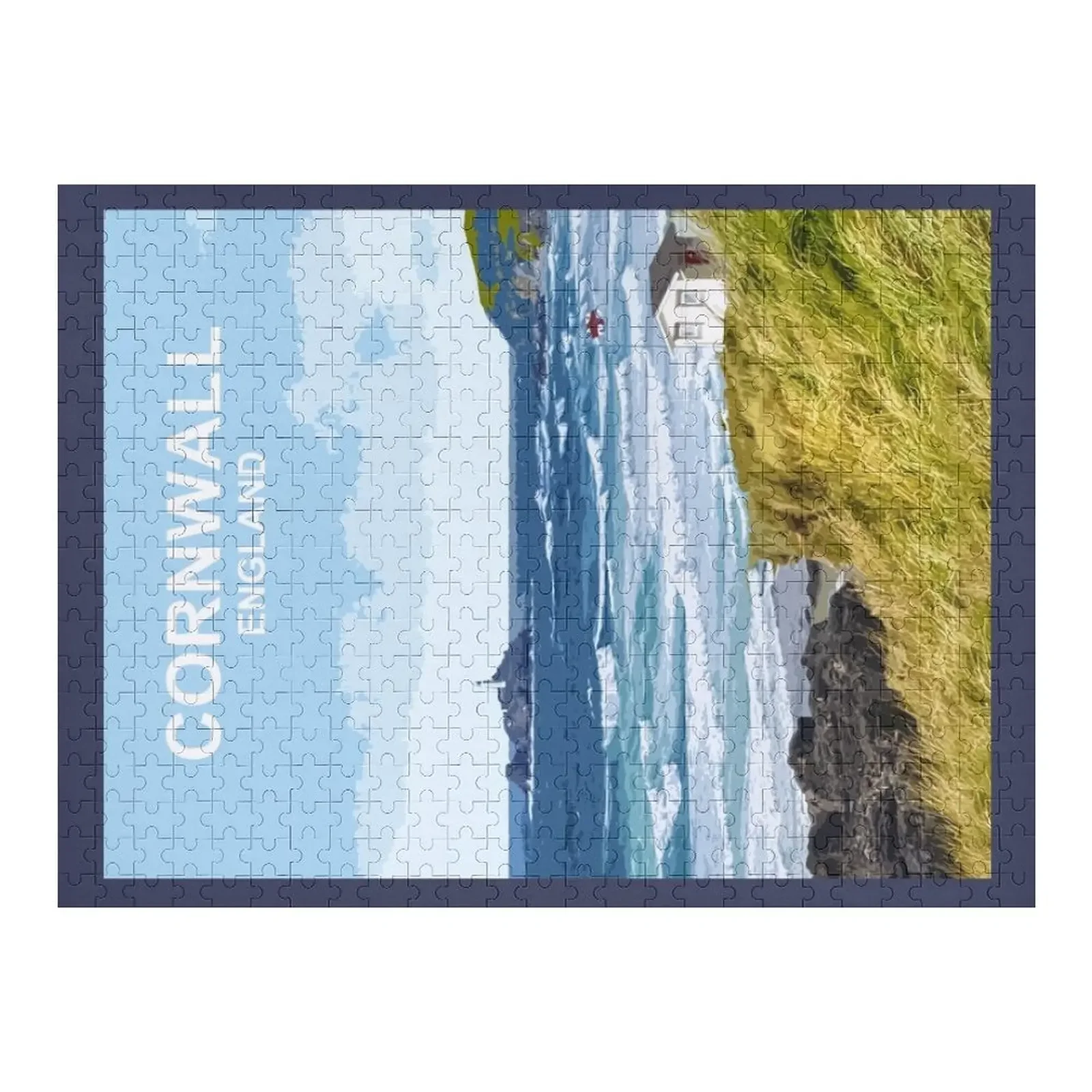 Cornwall, England UK. British seaside landscape art Jigsaw Puzzle Jigsaw Pieces Adults With Photo Puzzle