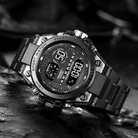 Black Sports Watch for Kids Students Men's Multifunction LED Digital Watch Waterproof Luminous Alarm Clock Electronic Watches 1
