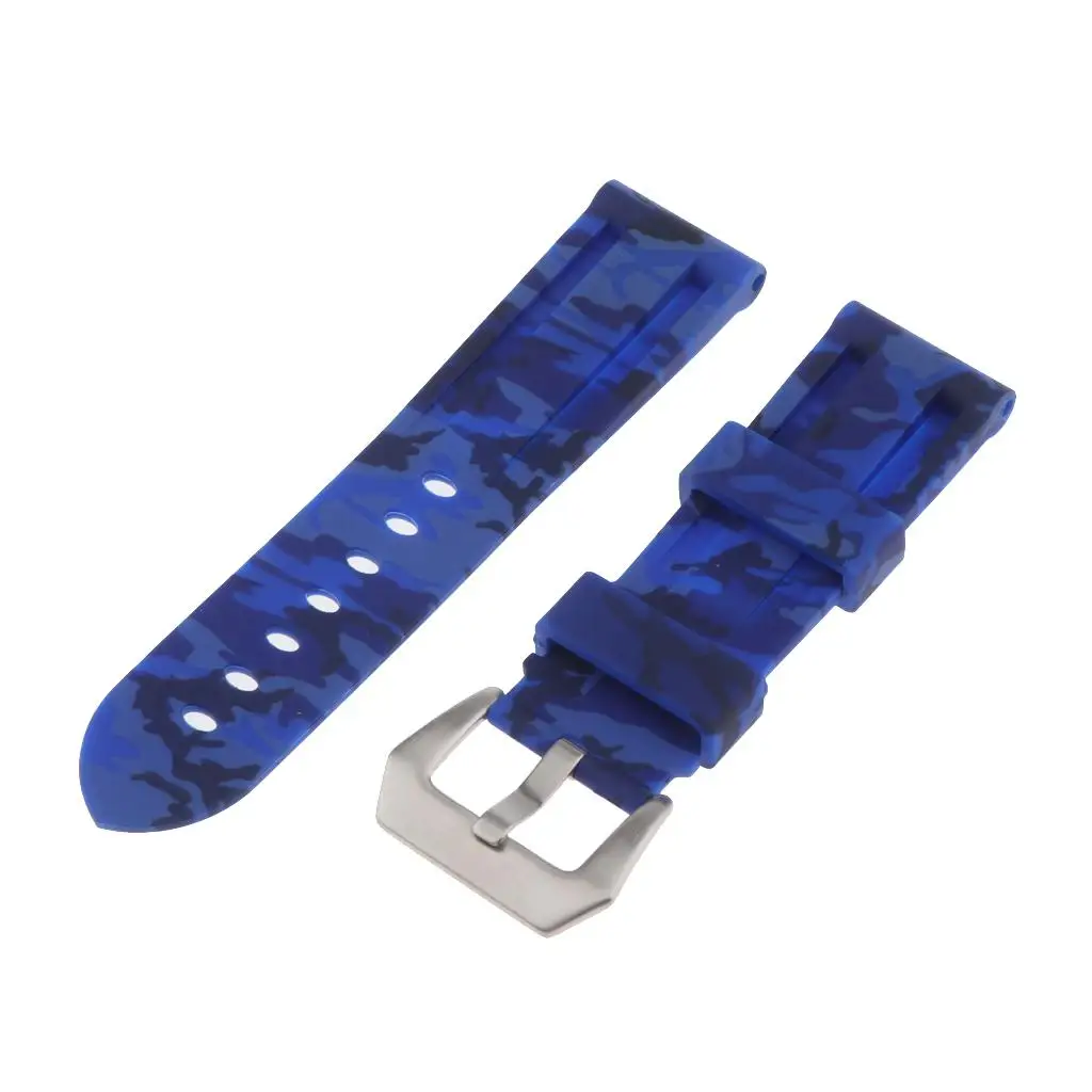 

Replacement Silicone Rubber Sports Wristwatch with Buckle 24mm