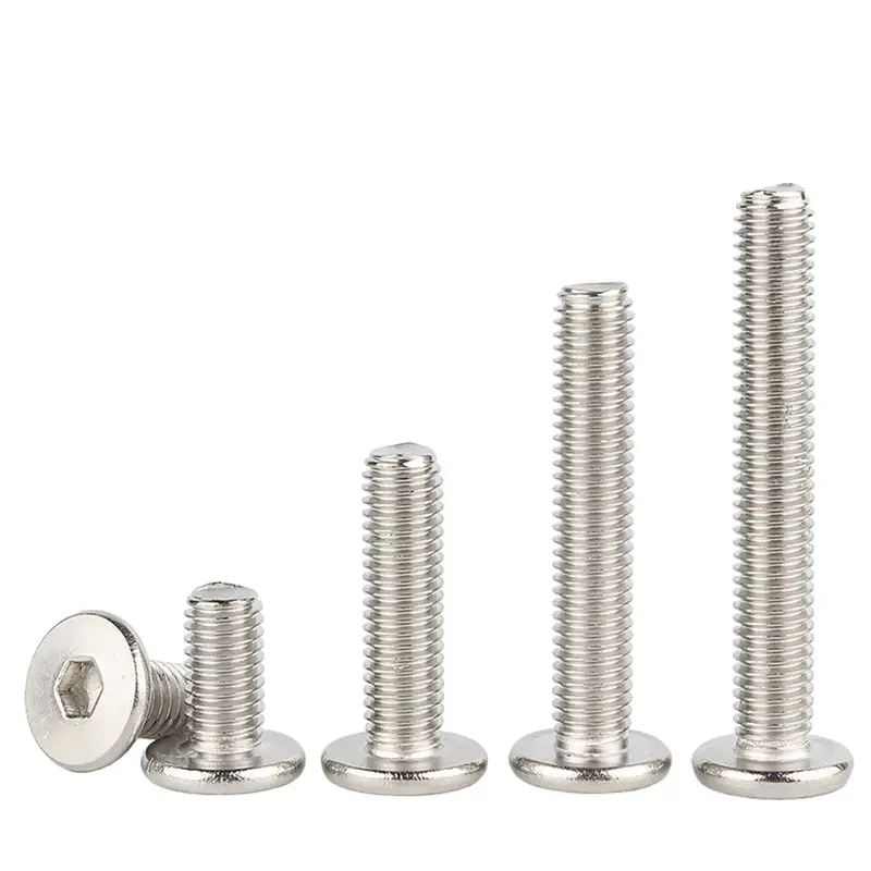 10pcs M1.6 M2 M2.5 M3-M8 Hex Hexagon Socket Ultra Thin Flat Wafer Allen Head Bolt Screw 304 Stainless Steel Support Customize - Image 3
