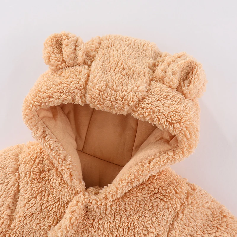 Newborn Baby Winter Jacket Warm Hooded Infant Jumpsuit Thicken Soft Cartoon Boys Romper Baby Girl Clothes 0 to 18 Months