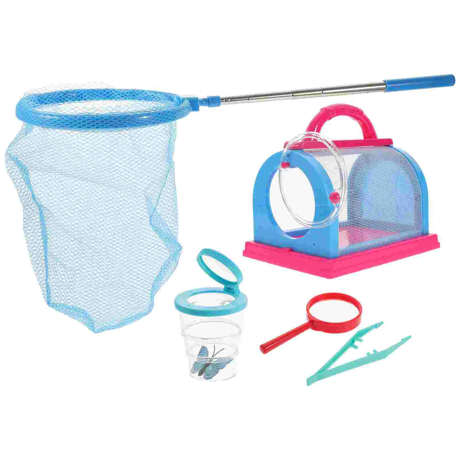Insect Observation Kit Cage for Kids 8-12 Magnifying Glass Little Critters Summer Toddler Catcher with Plastic Cloth Glasses