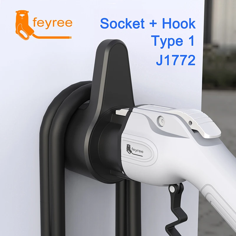 EV Charger Type 1 Holder Wall Mount Electric Car Charging Cable