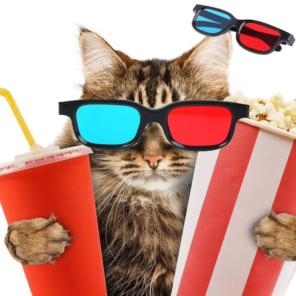 

Универсальные пластиковые 3d-очки в черной оправе/очки/красно-синее стекло 3D новое видение/кинотеатр 3D голубой анаглиф игра DVD V4J5