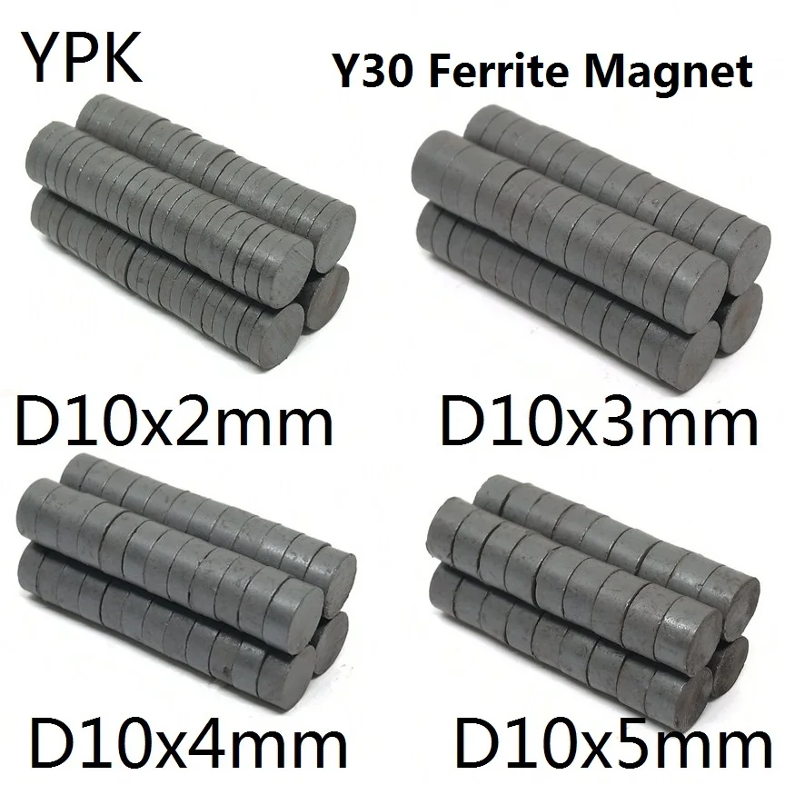 Round Magnets 10 20 50PCS/LOT Ferrite Magnet 10*2-10*5 Strong Y30 Disc Black Round Speaker Magnets