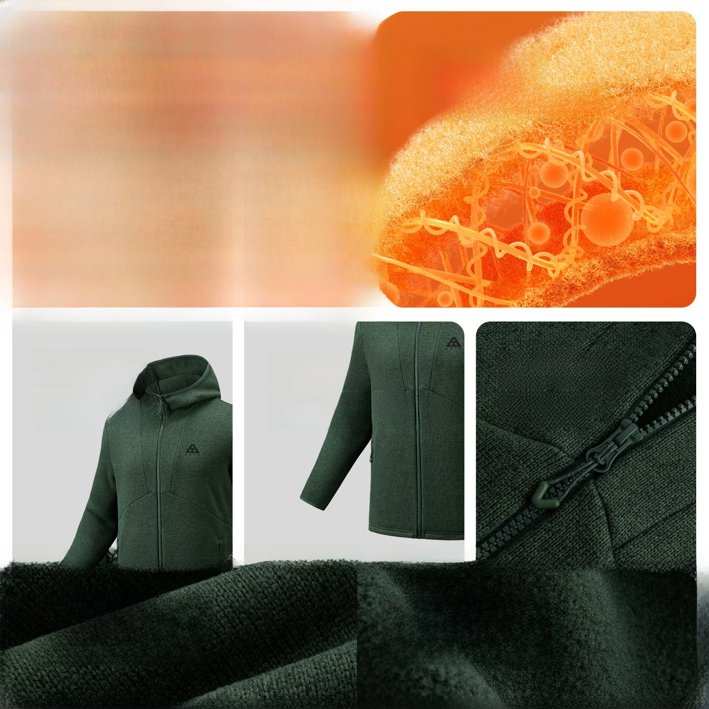 안타 폴라텍 프로 남성용 하이킹 재킷 경량 보온 플리스 아웃도어 방풍 통기성 롱 지퍼 포켓 캐주얼 코트