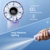 Portable Mini Fan, Handheld Fan with LED Display & Flashlight, 3 Speeds 2000mAh USB Rechargeable Battery Fan 4
