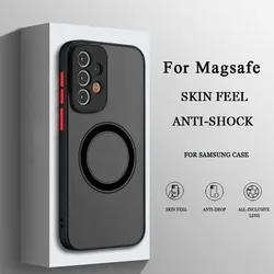 Luxury Shockproof Matte Clear Magsafe Wireless Charging Case - Samsung S24 Plus (Black)
