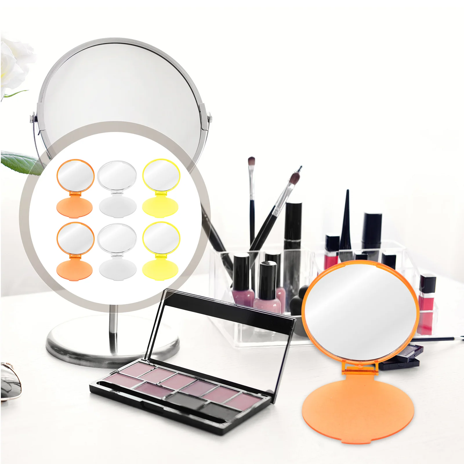 

Foldable Mirrors Mini Cosmetic Mirrors Portable Outdoor Travel Pocket Makeup Mirrors for Girls Beauty Cosmetic Tools